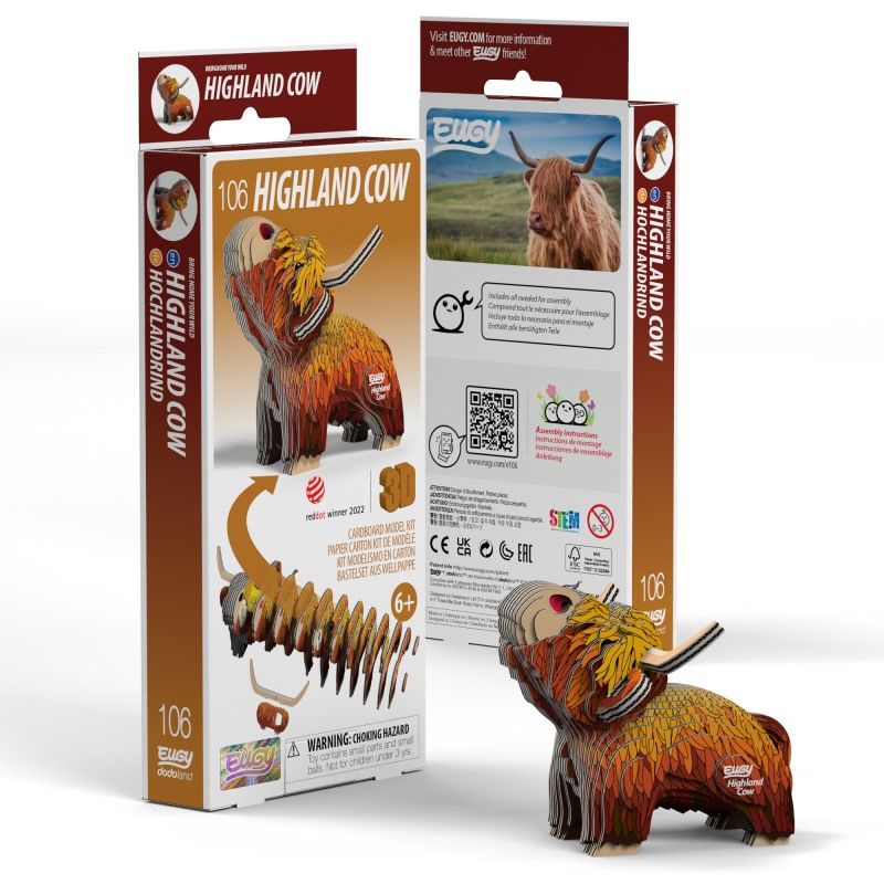 Highland Cow 3D Cardboard Model Kit Eugy (ONLINE ORDER ONLY)