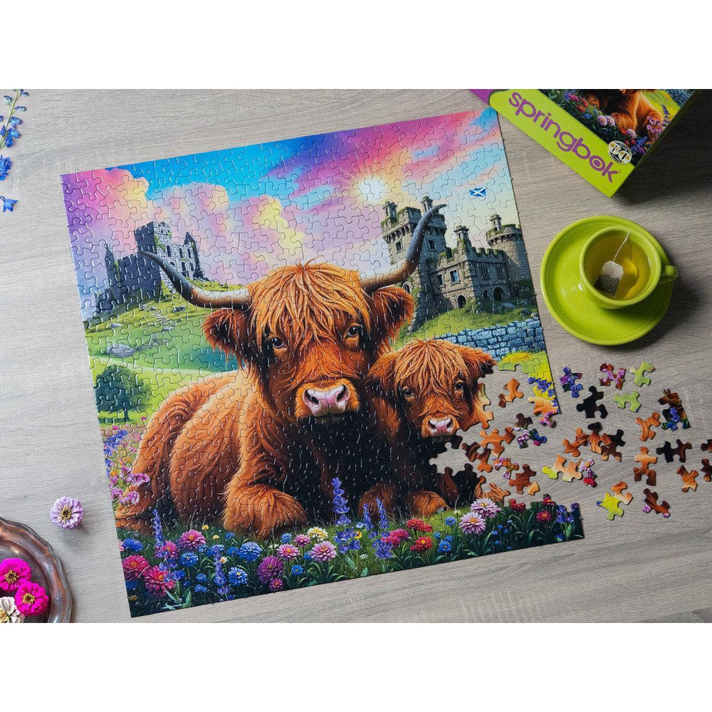 Highland Cows 500 Piece Jigsaw Puzzle Springbok (ONLINE ORDER ONLY)