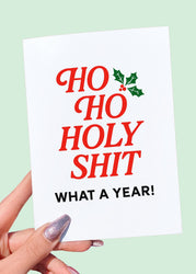 Ho Ho Holy Shit Card | Funny Christmas Greeting Card (ONLINE ORDER ONLY)