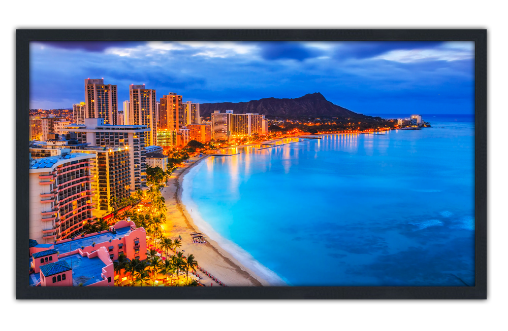 Professionally Framed Honolulu Hawaii Skyline High-Resolution Panoramic Photo 12x22 Wall Art (ONLINE ORDER ONLY)