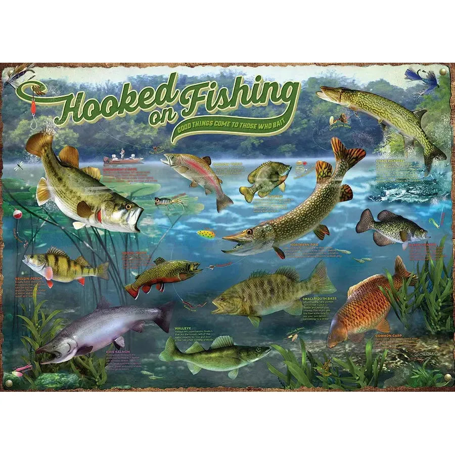 Hooked on Fishing 1000 Piece Jigsaw Puzzle Cobble Hill (ONLINE ORDER ONLY)
