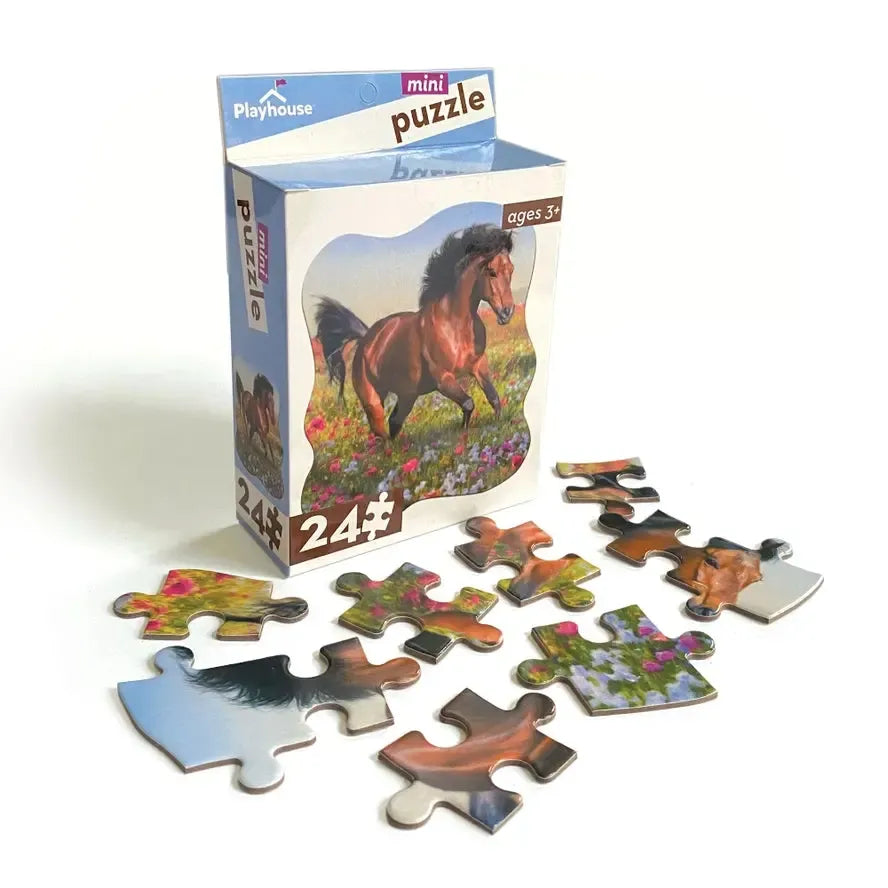 Horse in Meadow 24 Piece Mini Shaped Jigsaw Puzzle Paper House (ONLINE ORDER ONLY)