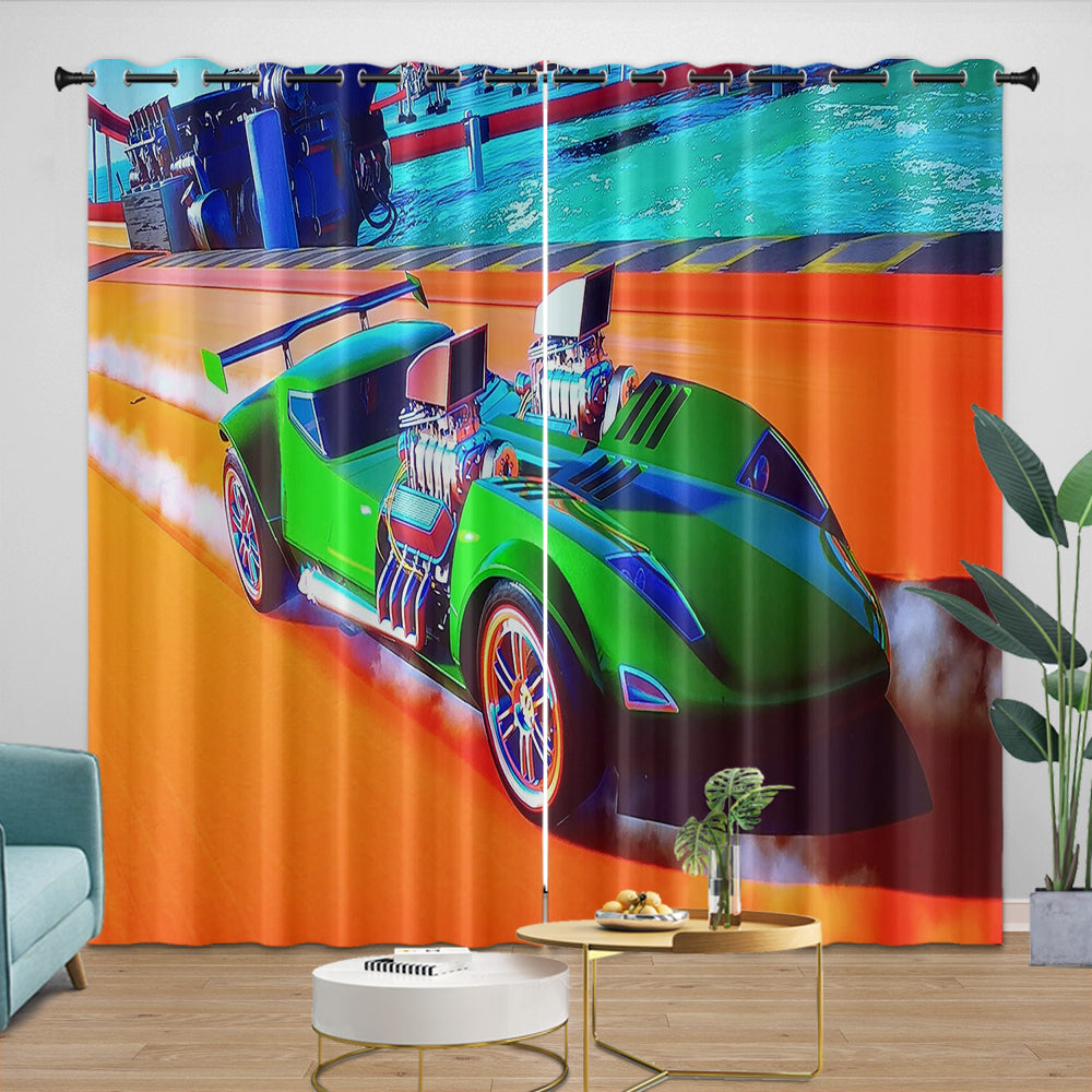 Hot Wheels Curtains Blackout Window Drapes Kids Room Decoration (ONLINE ORDER ONLY)
