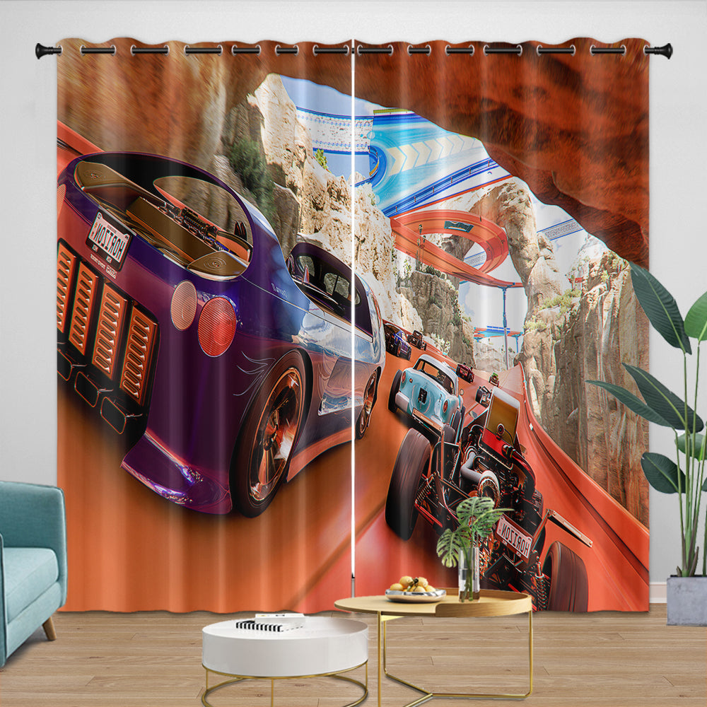 Hot Wheels Curtains Blackout Window Drapes Kids Room Decoration (ONLINE ORDER ONLY)