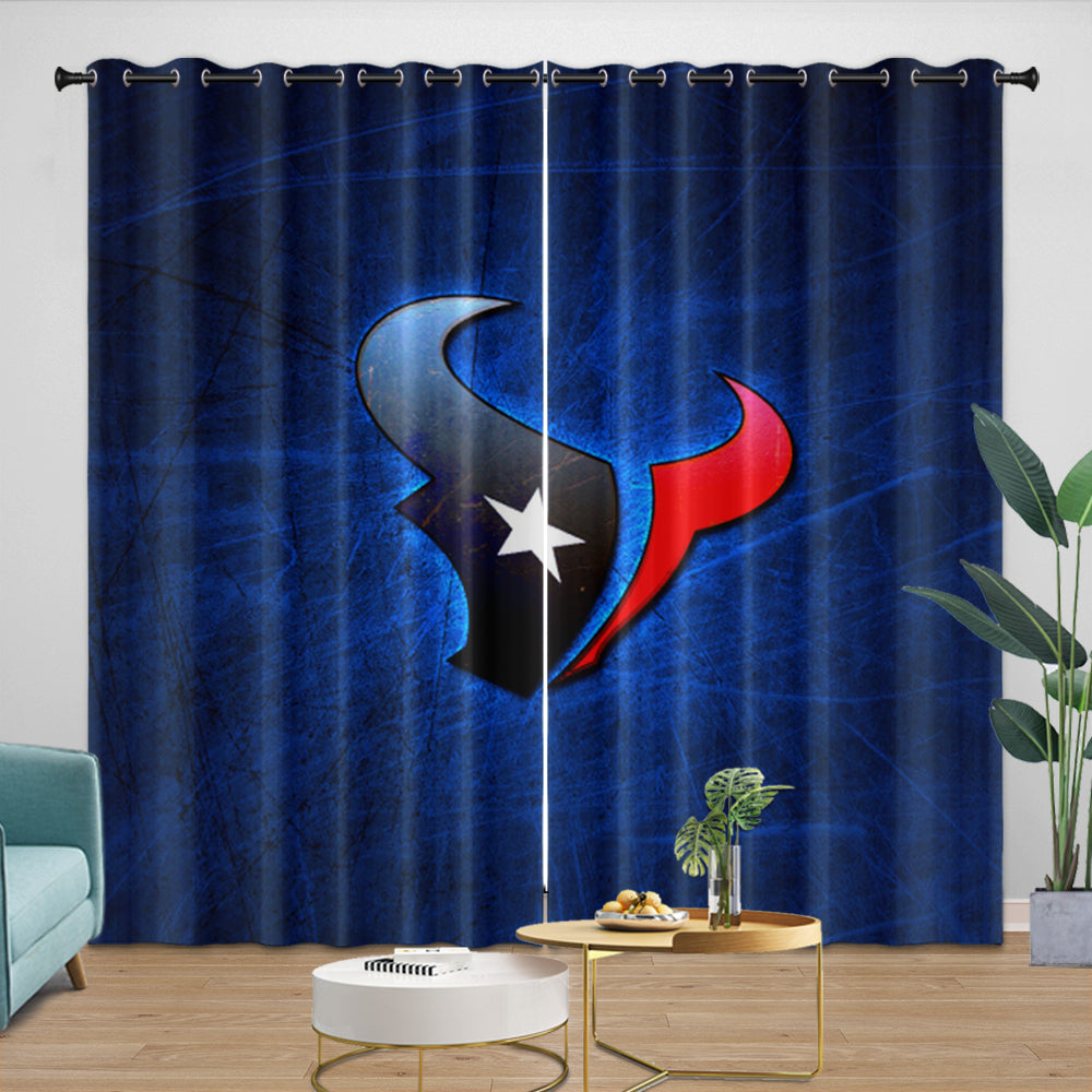 Houston Texans Curtains Blackout Window Drapes Room Decoration (Online Order Only)