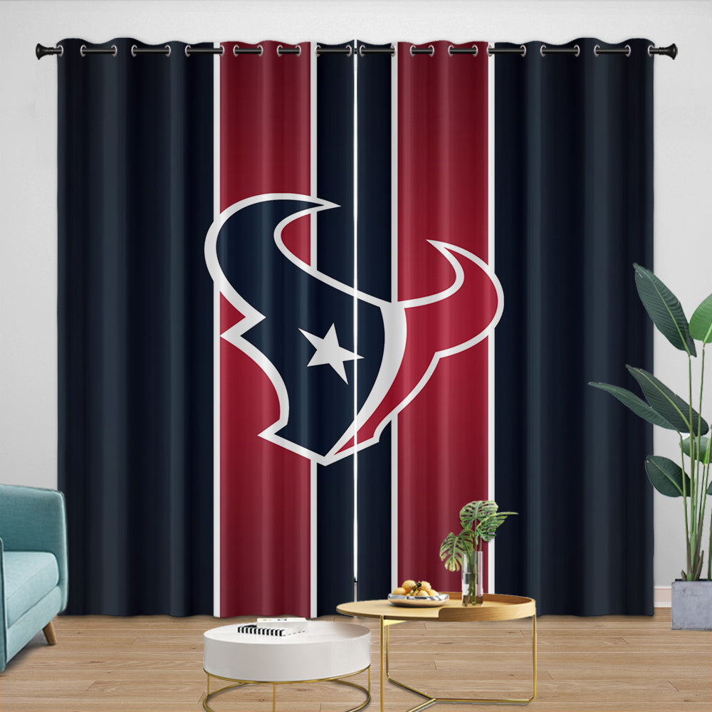 Houston Texans Curtains Blackout Window Drapes Room Decoration (Online Order Only)