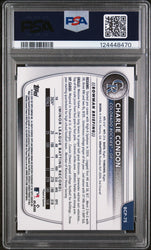 Graded 2025 Topps Bowman Charlie Condon #BCP75 Chrome Prospects Reptilian Refractor Rookie RC Baseball Card PSA 10 Gem Mint (ONLINE ORDER ONLY)