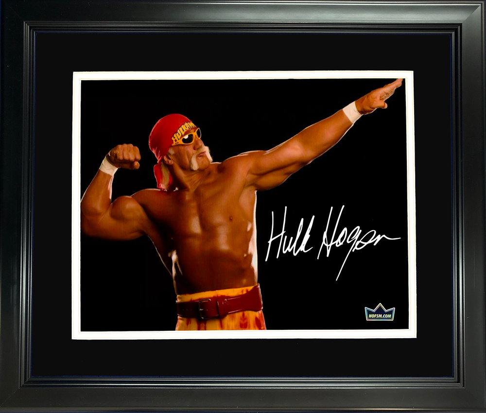 Framed Hulk Hogan WWE Facsimile Laser Engraved Signature Auto 11"x14" Wrestling Photo HOFSM Holo (ONLINE ORDER ONLY)