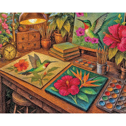Hummingbirds & Hibiscus 1000 Piece Jigsaw Puzzle Springbok (ONLINE ORDER ONLY)