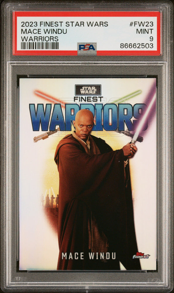2023 TOPPS FINEST STAR WARS FINEST WARRIORS MACE WINDU  #FW23 - PSA 9 (Online Order Only)