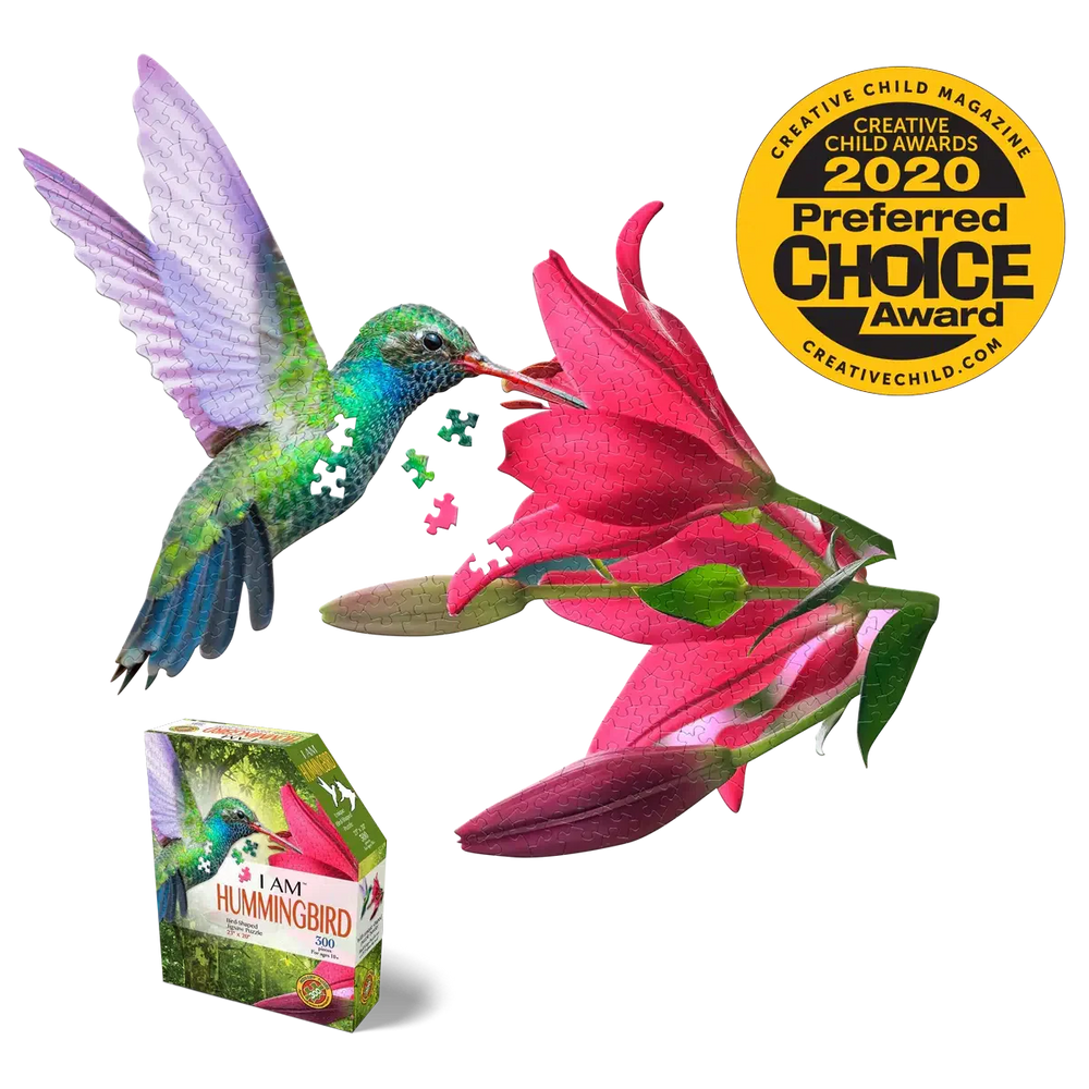 I Am Hummingbird 300 Piece Bird Shaped Jigsaw Puzzle Madd Capp