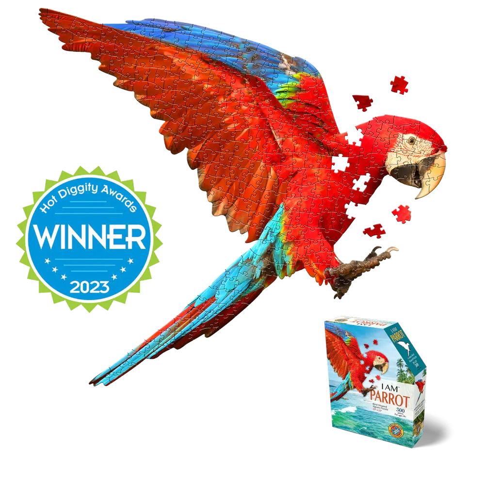 I Am Parrot 300 Piece Bird Shaped Jigsaw Puzzle Madd Capp