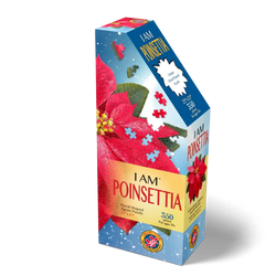 I Am Poinsettia 350 Piece Floral Shaped Jigsaw Puzzle Madd Capp (ONLINE ORDER ONLY)