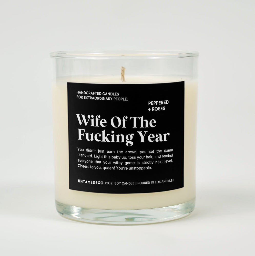 Wife Of The Fucking Year Glass Candle (ONLINE ORDER ONLY)