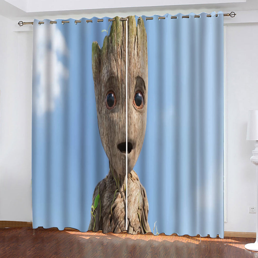 I Am Groot Curtains Pattern Blackout Window Drapes (Online Order Only)
