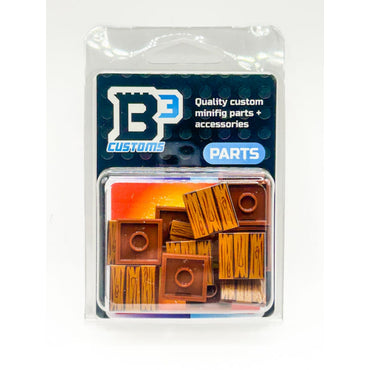 Dark Hardwood Tile Part Pack (20 Tiles) made with LEGO parts - B3 Customs (Online Order Only)