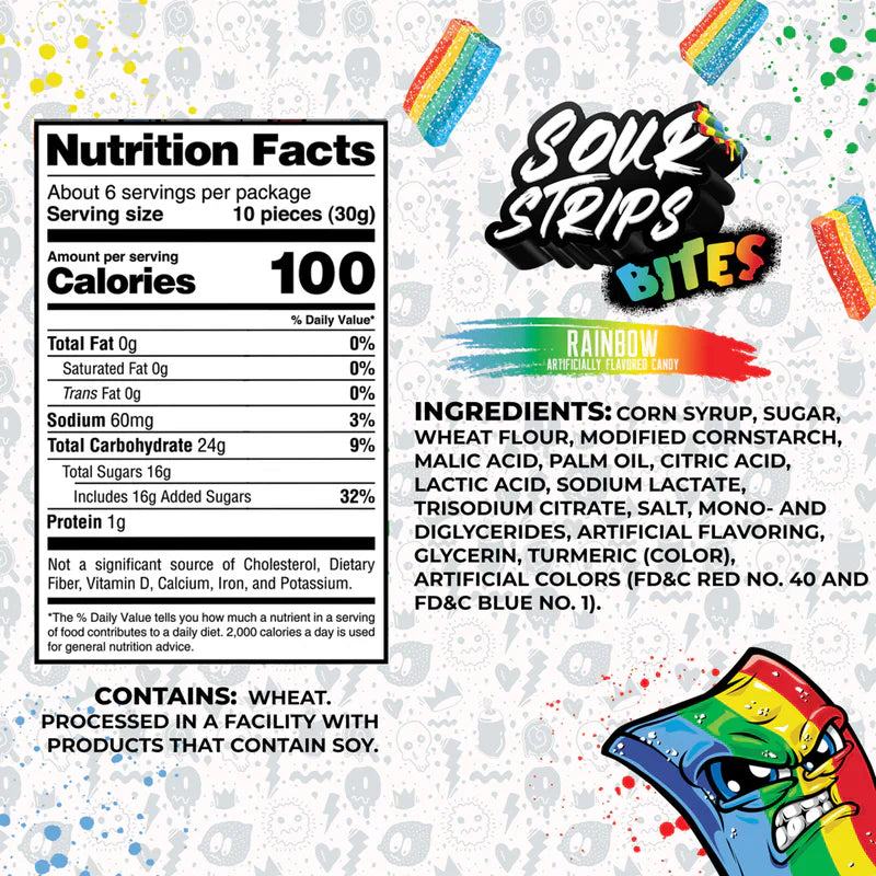 Sour Strip Bites Rainbow Flavor (Spain) 180g (ONLINE ORDER ONLY)