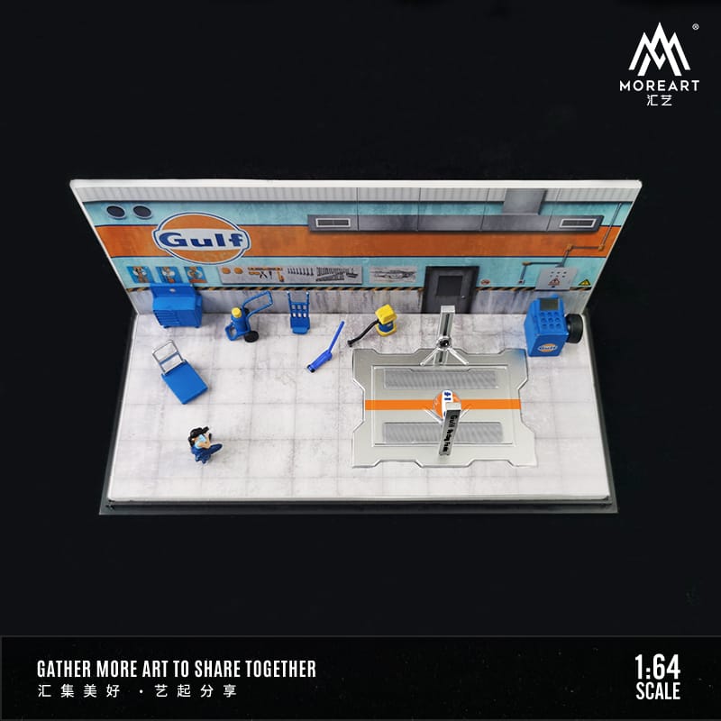 MoreArt AutoMobile Repair Workshop GULF Style 1:64 (ONLINE ORDER ONLY)