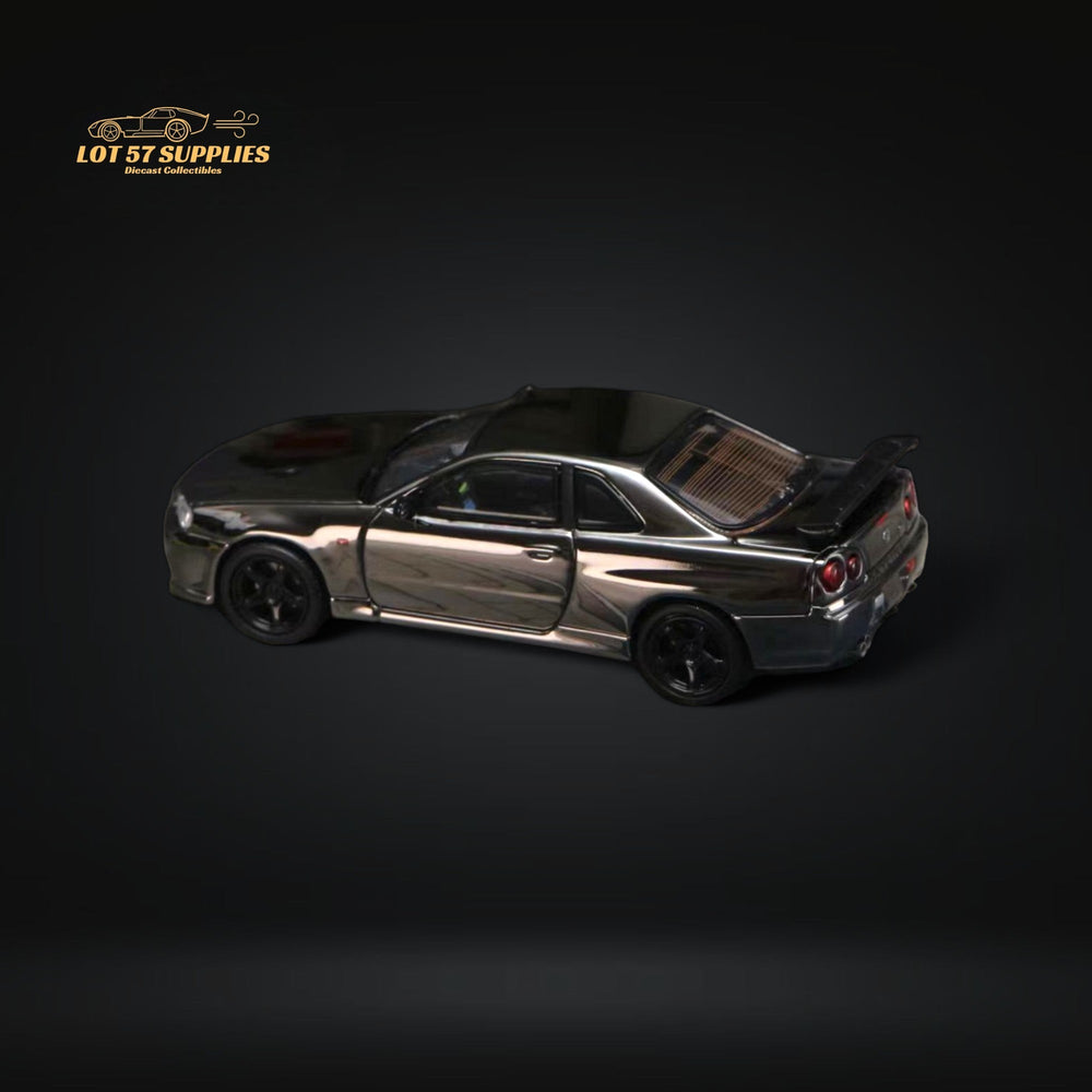 Street Weapon Skyline GT-R R34 V-SPEC-II Chrome 1:64