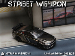 Street Weapon Skyline GT-R R34 V-SPEC-II Chrome 1:64