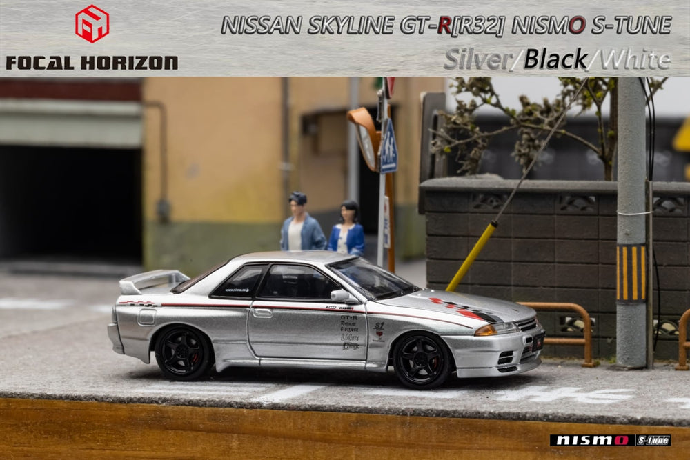 Focal Horizon Skyline R32 GT-R 3rd Gen Nismo S-Tune Silver Nismo Livery 1:64 (ONLINE ORDER ONLY)