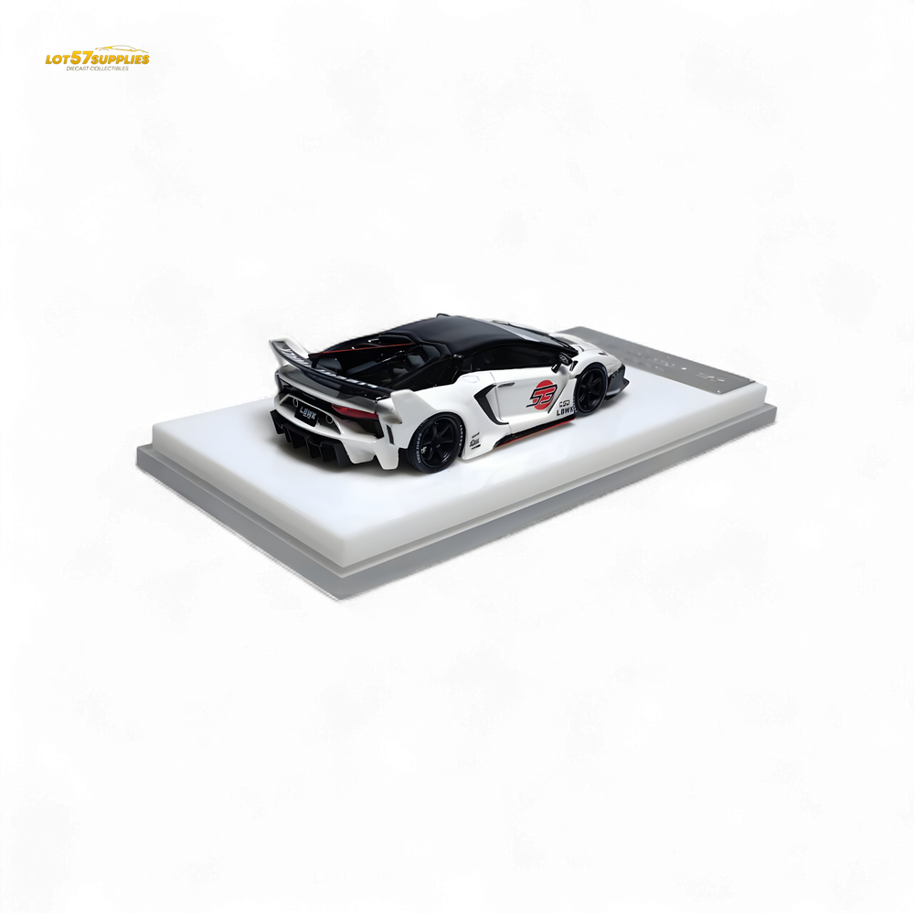 ScaleMini Lamborghini Aventador GT EVO LBWK LB-Silhouette Works in White Limited to 499 Pcs 1:64 Resin (ONLINE ORDER ONLY)