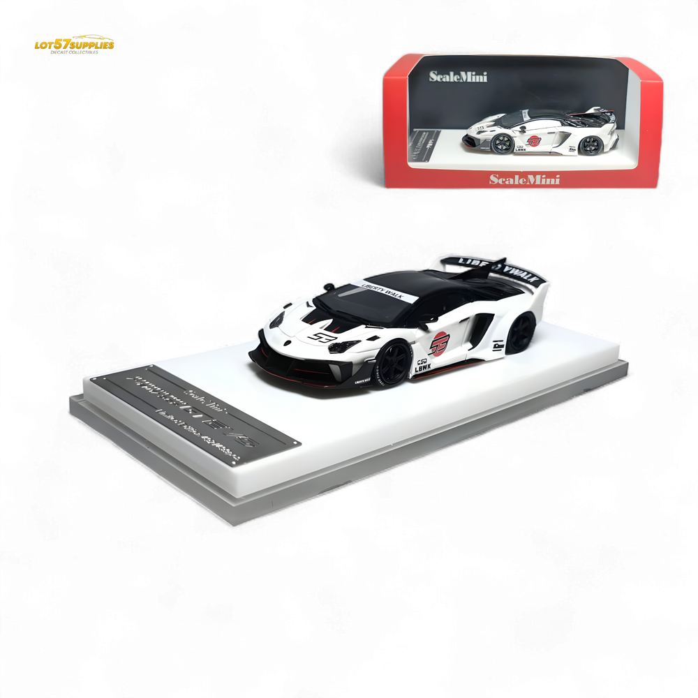 ScaleMini Lamborghini Aventador GT EVO LBWK LB-Silhouette Works in White Limited to 499 Pcs 1:64 Resin (ONLINE ORDER ONLY)