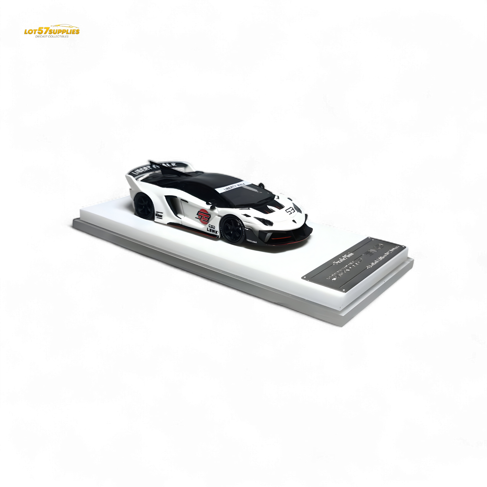 ScaleMini Lamborghini Aventador GT EVO LBWK LB-Silhouette Works in White Limited to 499 Pcs 1:64 Resin (ONLINE ORDER ONLY)