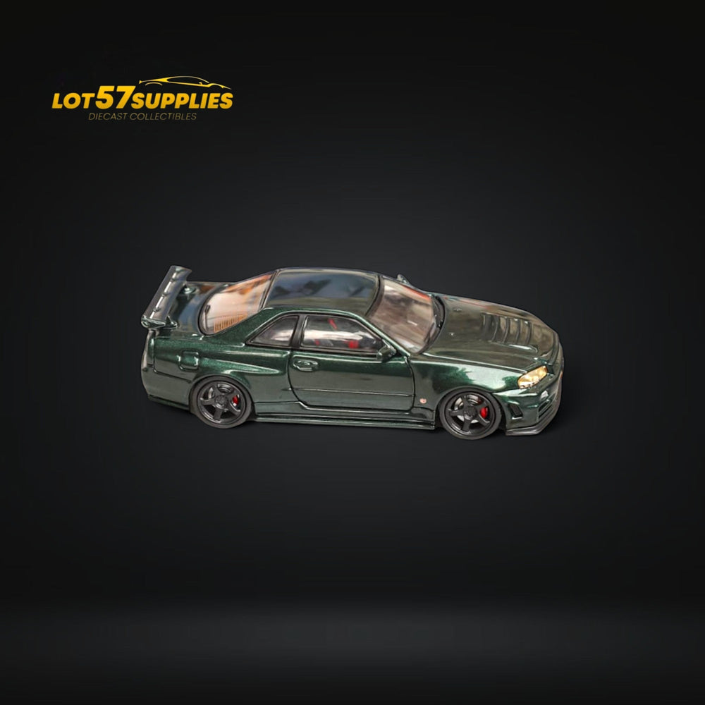 Fuji Skyline GT-R R34 Nismo Z-Tune High Wing CRS Dark Green 1:64 (ONLINE ORDER ONLY)