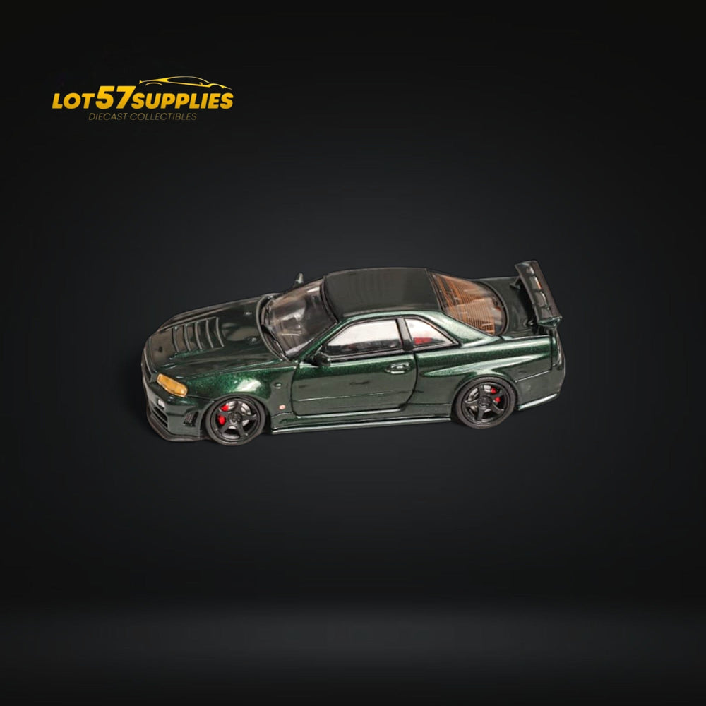 Fuji Skyline GT-R R34 Nismo Z-Tune High Wing CRS Dark Green 1:64 (ONLINE ORDER ONLY)