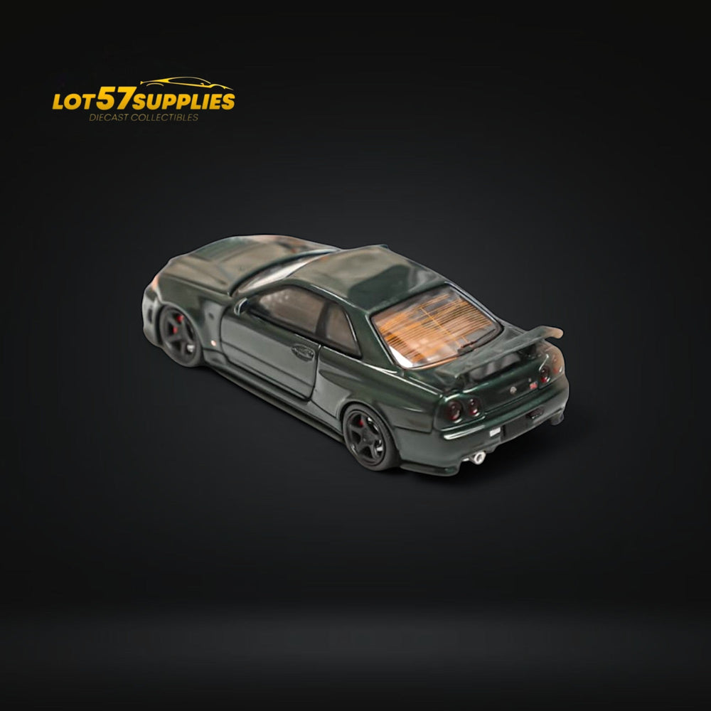 Fuji Skyline GT-R R34 Nismo Z-Tune High Wing CRS Dark Green 1:64 (ONLINE ORDER ONLY)