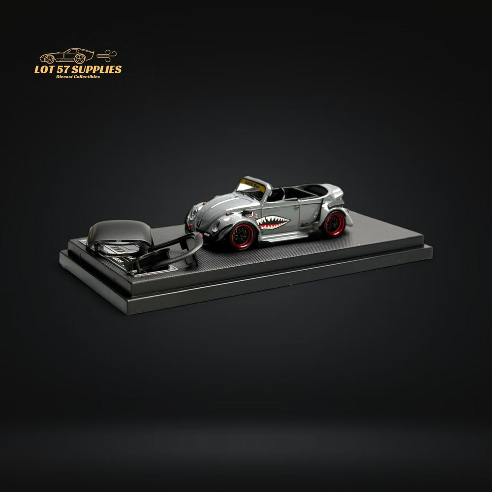 HKM Model VW Beetle Convertible Cabriolet Grey Shark Mouth 1:64 (ONLINE ORDER ONLY)