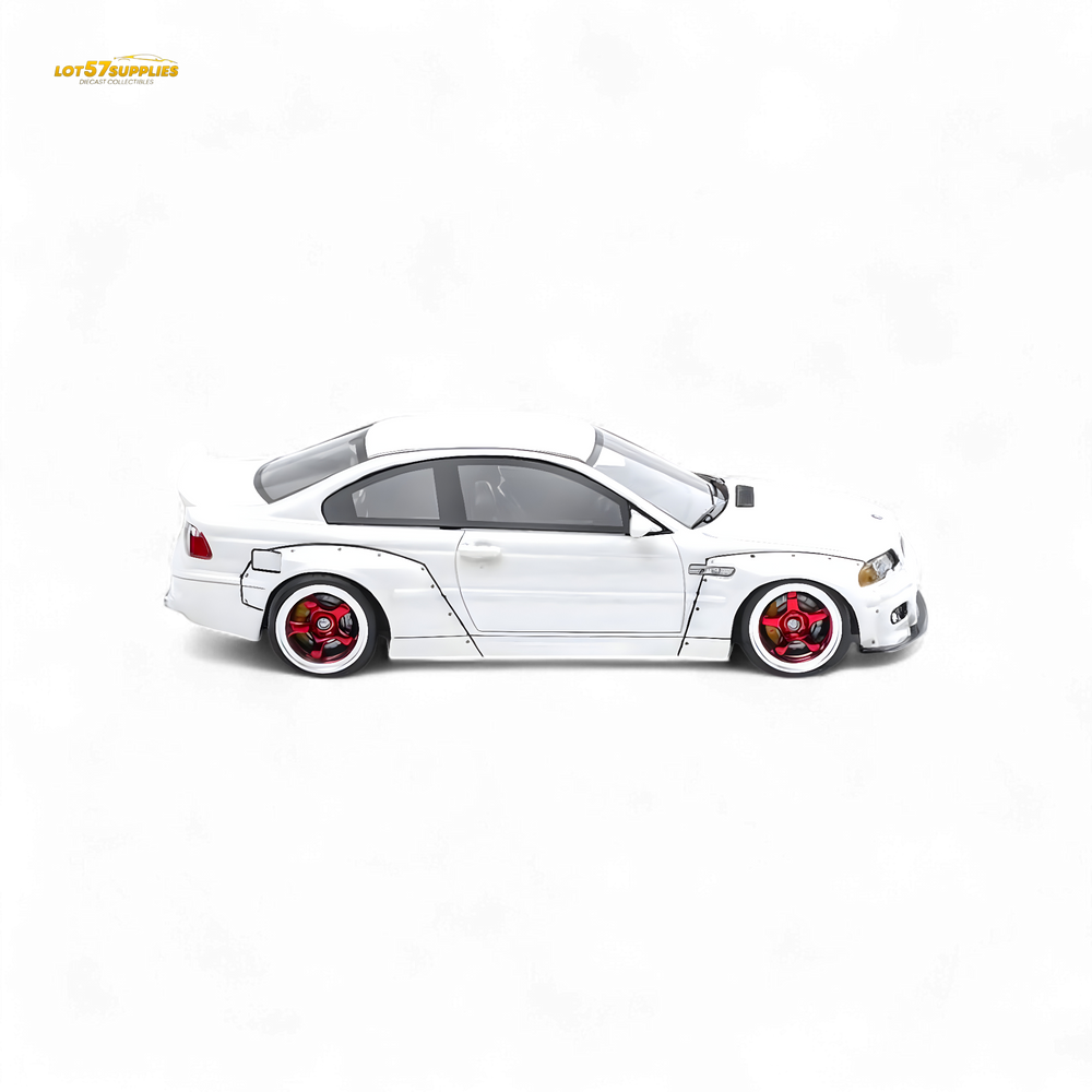 FLAME BMW M3 E46 Widebody Pandem in Pearlescent White Resin 1:64 (ONLINE ORDER ONLY)