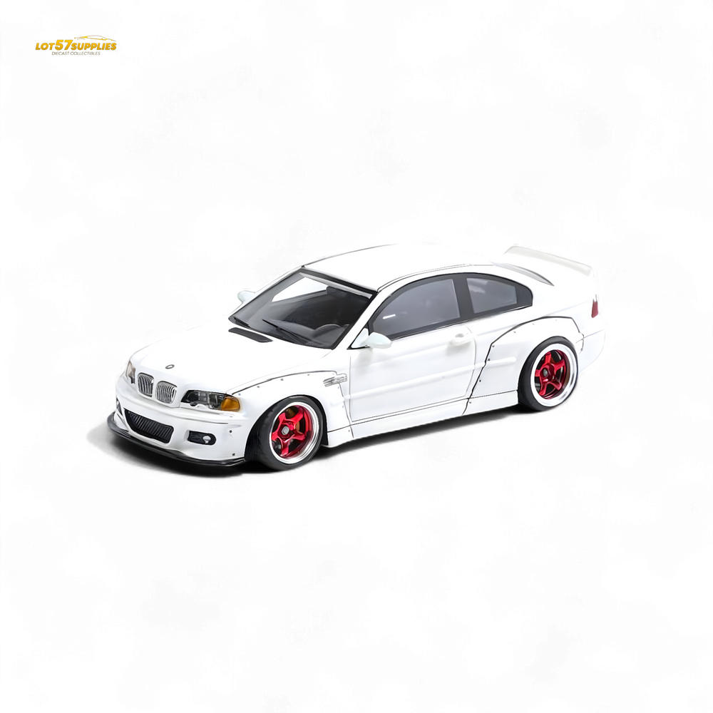 FLAME BMW M3 E46 Widebody Pandem in Pearlescent White Resin 1:64 (ONLINE ORDER ONLY)