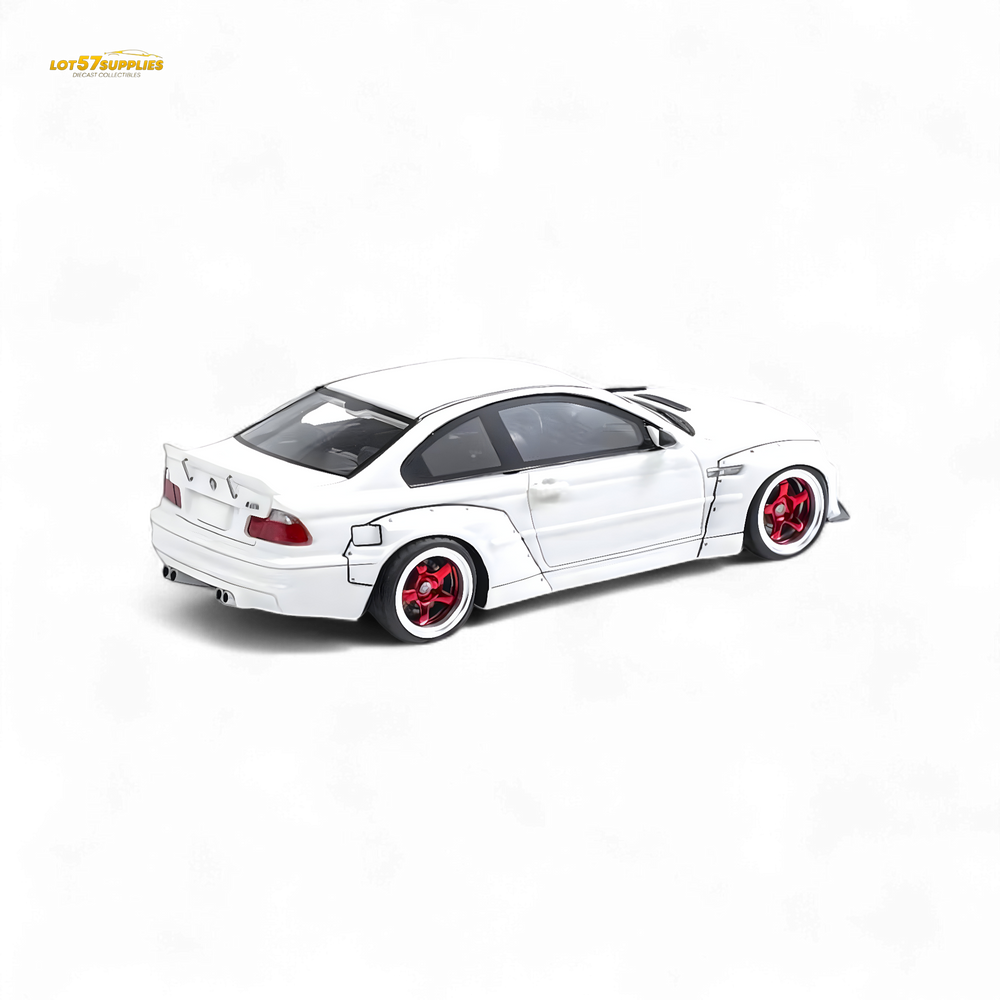 FLAME BMW M3 E46 Widebody Pandem in Pearlescent White Resin 1:64 (ONLINE ORDER ONLY)