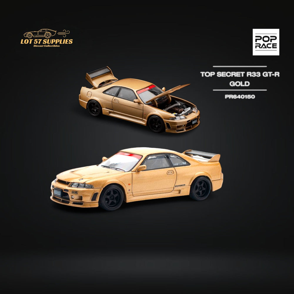 (Pre-Order) Pop Race Nissan Skyline GT-R R33 Top Secret Gold PR640150 1:64 (ONLINE ORDER ONLY)