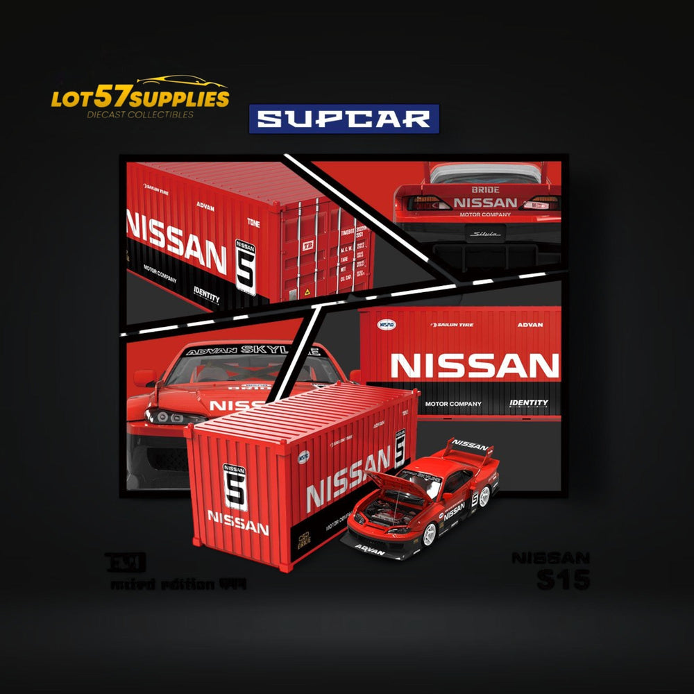 (Pre-Order) SUPCAR Silvia S15 Advan LBWK Livery w/ Container 1:64 (ONLINE ORDER ONLY)