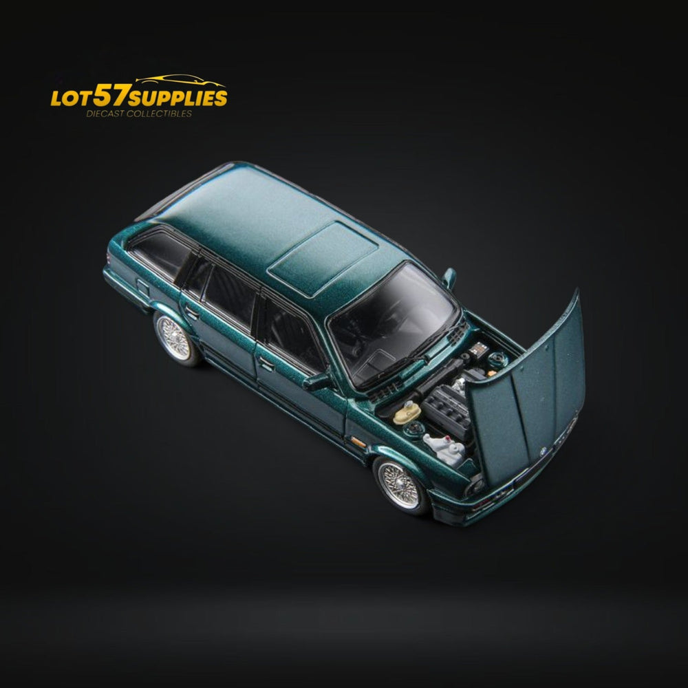 Mortal BMW E30 Touring Wagon in Pearl Green w/ Openable Hood 1:64 (ONLINE ORDER ONLY)