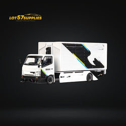 MicroTurbo HINO 300 Custom Box Truck White - Black Livery 1:64 (ONLINE ORDER ONLY)