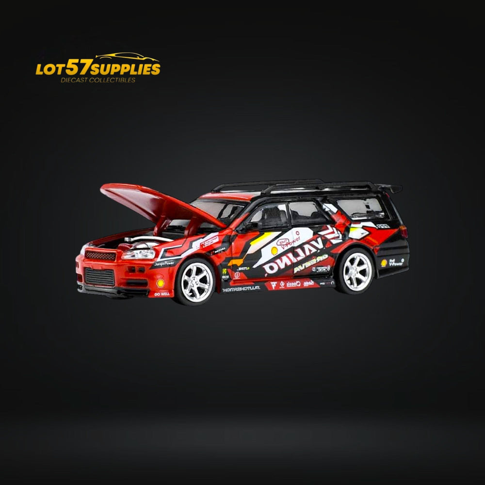 Pop Race Nissan Stagea R34 Shell Valino Pluto Mok DRIFTAGEA 34 PR640038 1:64 (ONLINE ORDER ONLY)