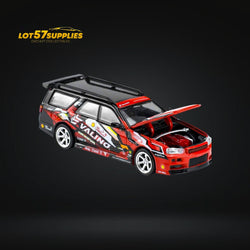 Pop Race Nissan Stagea R34 Shell Valino Pluto Mok DRIFTAGEA 34 PR640038 1:64 (ONLINE ORDER ONLY)