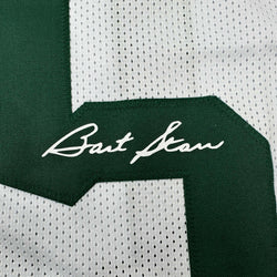 Facsimile Autographed Bart Starr Green Bay White Reprint Laser Auto Football Jersey Size Men's XL (ONLINE ORDER ONLY)