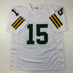 Facsimile Autographed Bart Starr Green Bay White Reprint Laser Auto Football Jersey Size Men's XL (ONLINE ORDER ONLY)