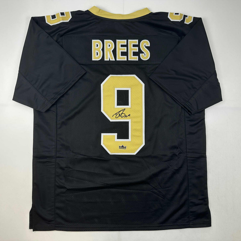 Facsimile Autographed Drew Brees New Orleans Black Reprint Laser Auto Football Jersey Size Men's XL (ONLINE ORDER ONLY)
