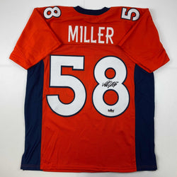 Facsimile Autographed Von Miller Denver Orange Reprint Laser Auto Football Jersey Size Men's XL (ONLINE ORDER ONLY)