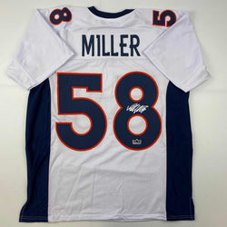 Facsimile Autographed Von Miller Denver White Reprint Laser Auto Football Jersey Size Men's XL (ONLINE ORDER ONLY)