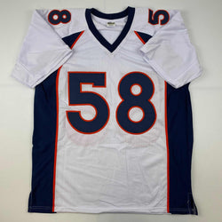 Facsimile Autographed Von Miller Denver White Reprint Laser Auto Football Jersey Size Men's XL (ONLINE ORDER ONLY)