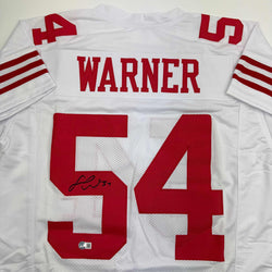 Autographed/Signed Fred Warner San Francisco White Football Jersey Beckett BAS COA