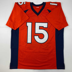 Facsimile Autographed Tim Tebow Denver Orange Reprint Laser Auto Football Jersey Size Men's XL (ONLINE ORDER ONLY)