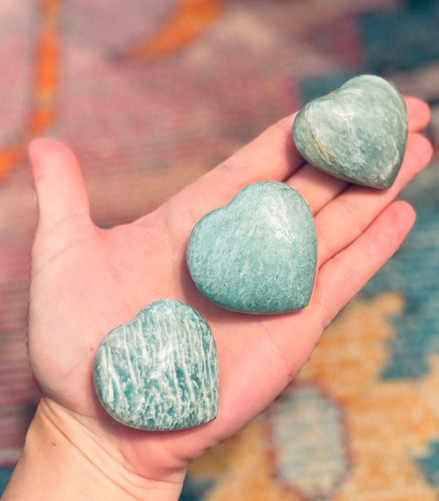 Amazonite Crystal Hearts, Amazonstone Heart (ONLINE ORDER ONLY)